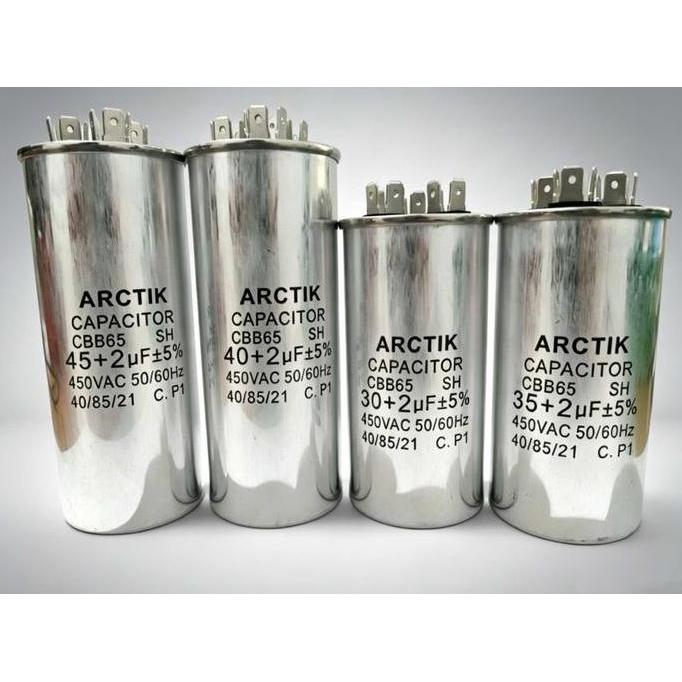 (4) Kapasitor AC 3 Kaki CBB65 15+2/20+2/25+2/30+2/35+2/40+2/45+2 UF /Capasitor