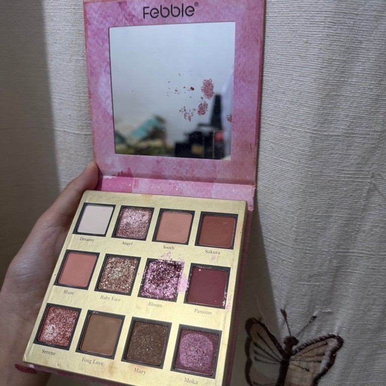 FEBBLE 12 COLORS EYESHADOW PALETTE - PINK SWEETHEART / BAKED EYE MAKEUP