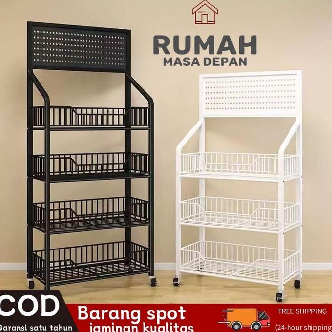 Rak Chiki Serbaguna Rak Gawang Sembako 4 Dan 5 Susun Rak Snack Rak Toko Jajan Rak Besi Rak Troli Rak