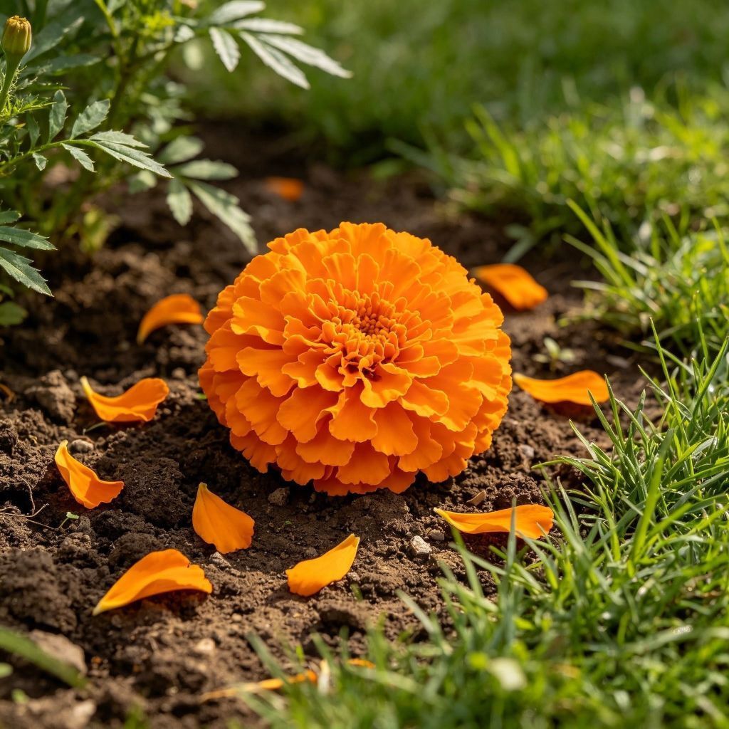12 Biji Benih Bunga Marigold Oren Benih Unggul Benih Bunga Marigold Orange