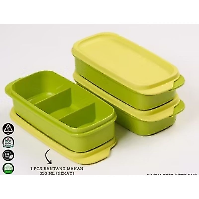 BESTPROMO Tepak Makan Sekat / Tepak Bekal Mini Multifungsi / Tepak Sekat Miki 350ml
