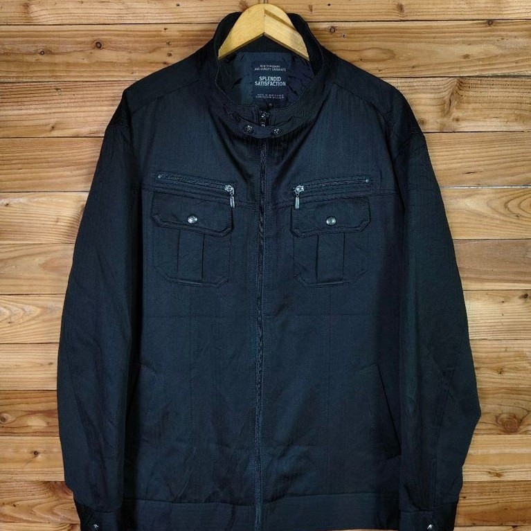 SPLENDID SATISFACTION BLACK ON BLACK HICKORY TACTICAL WORK JACKET SIZE XL, LD 122
