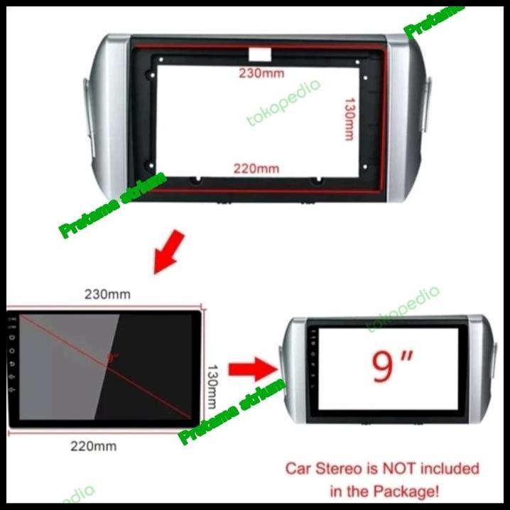 TERBARU FRAME HEADUNIT+SOKET PNP TOYOTA INNOVA TAHUN 2016-2019 
