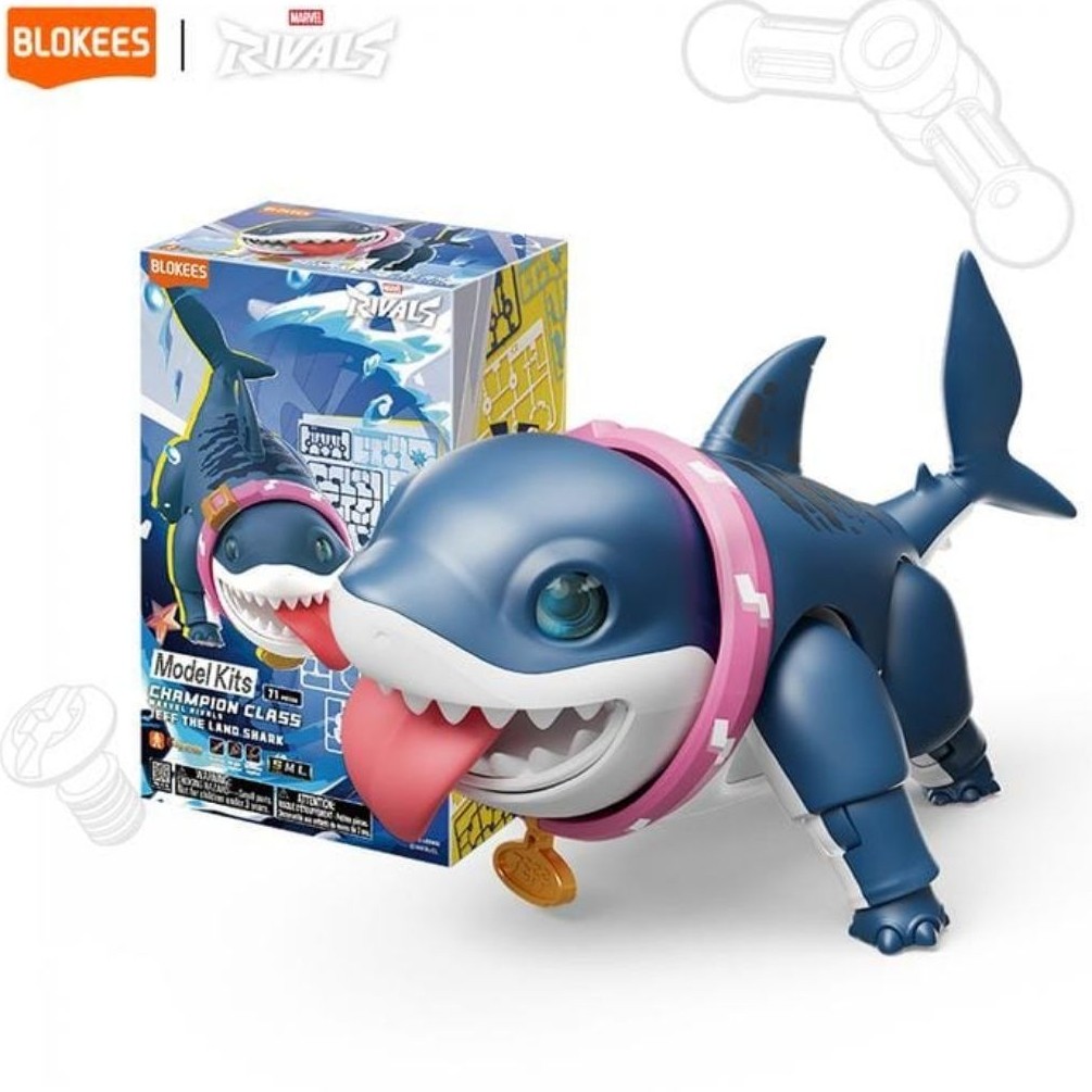 Blokees Marvel Rivals Champion Class Jeff The Land Shark Mainan Model Robot