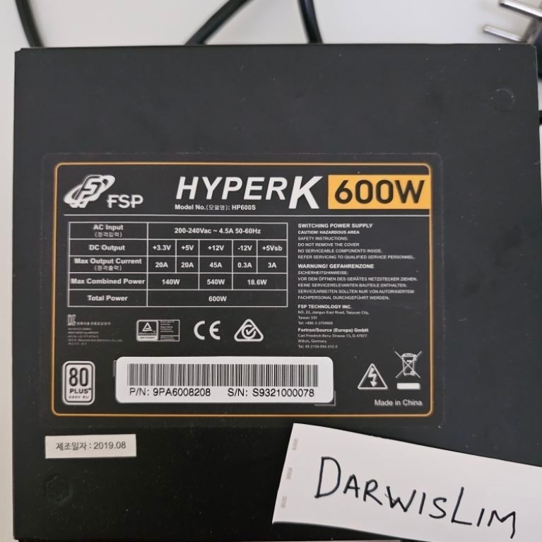 PSU FSP 600W 80+ Hyper K ATX