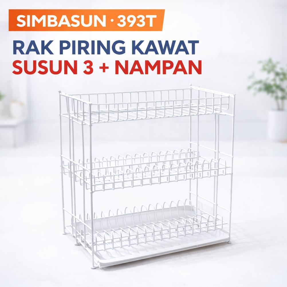 SIMBASUN : 393T RAK PIRING KAWAT SUSUN 3 + NAMPAN ROSE 393 T