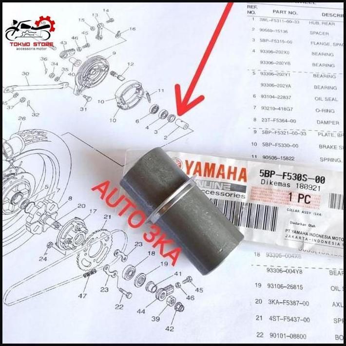 Bosh Collar Tromol Belakang Tengah Dalam Rxking Rxz Yt Scorpio Original 5Bp-F530S-00 90560-15136 5Bp