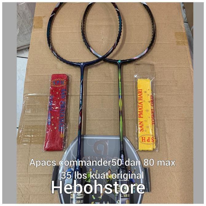 NEW Raket Badminton APACS COMMANDER 50/80 Free grip KUAT 5 LBS