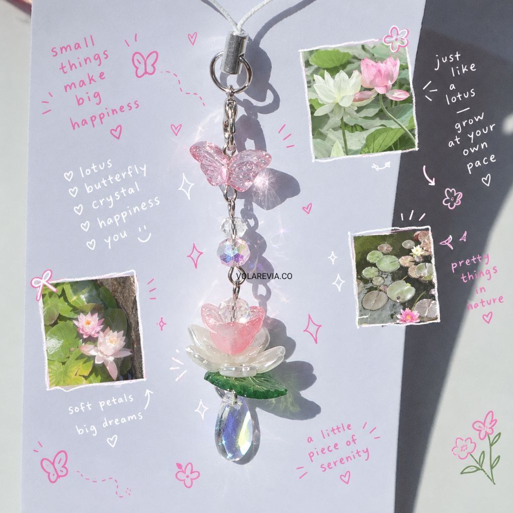 lotus flower charms | beads phone charm | strap phone beads | gantungan hp | keycharms ins charm