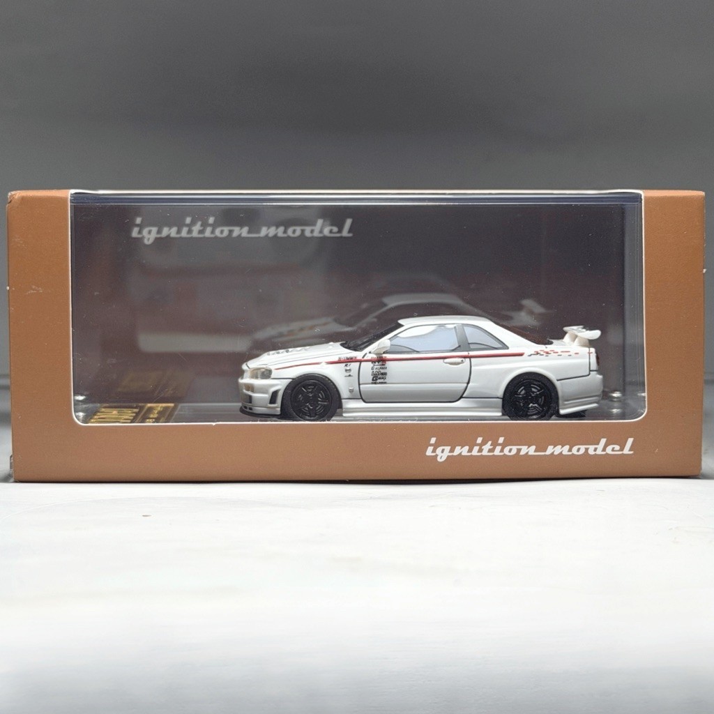 Ignition Model 1/64 Resin Nissan Skyline GTR R34 R NISMO R-Tune BNR34 White/Putih Dora Diecast