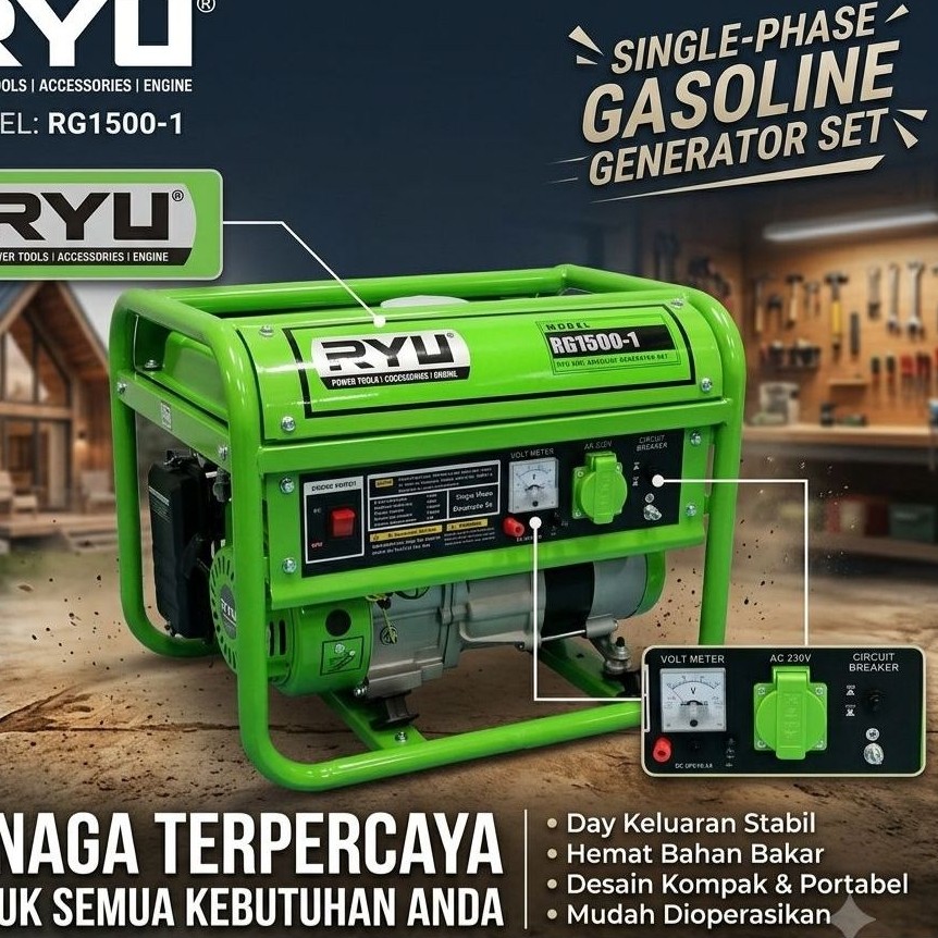 Genset ryu RG 1500-1 MURAH BERKUALITAS