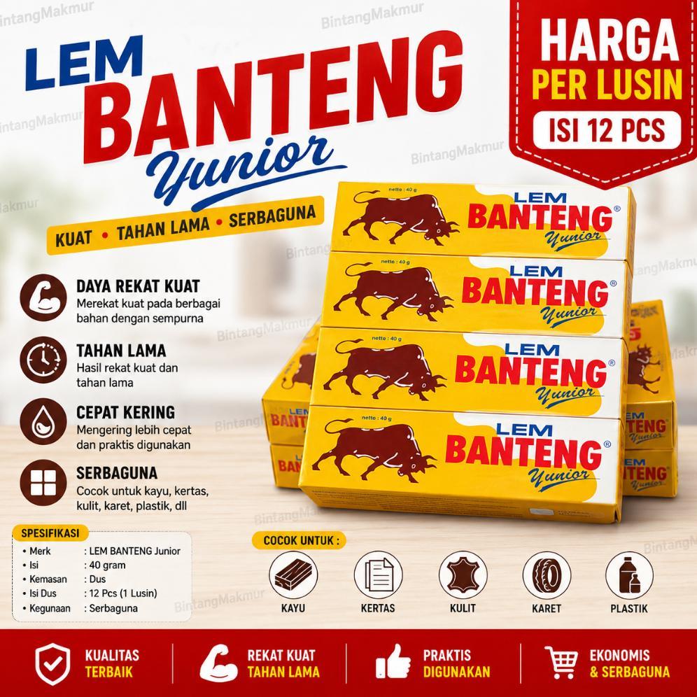 Lem Banteng Odol Yunior / Lem Banteng Tube ( Harga per Lusin)