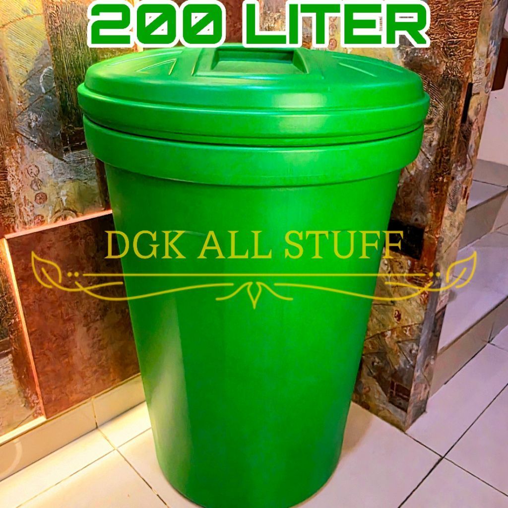 Tong Gentong Drum Ember Bak Bertutup Tutup Air Kamar Mandi Sampah Outdoor Paling Besar Terbesar Jumb