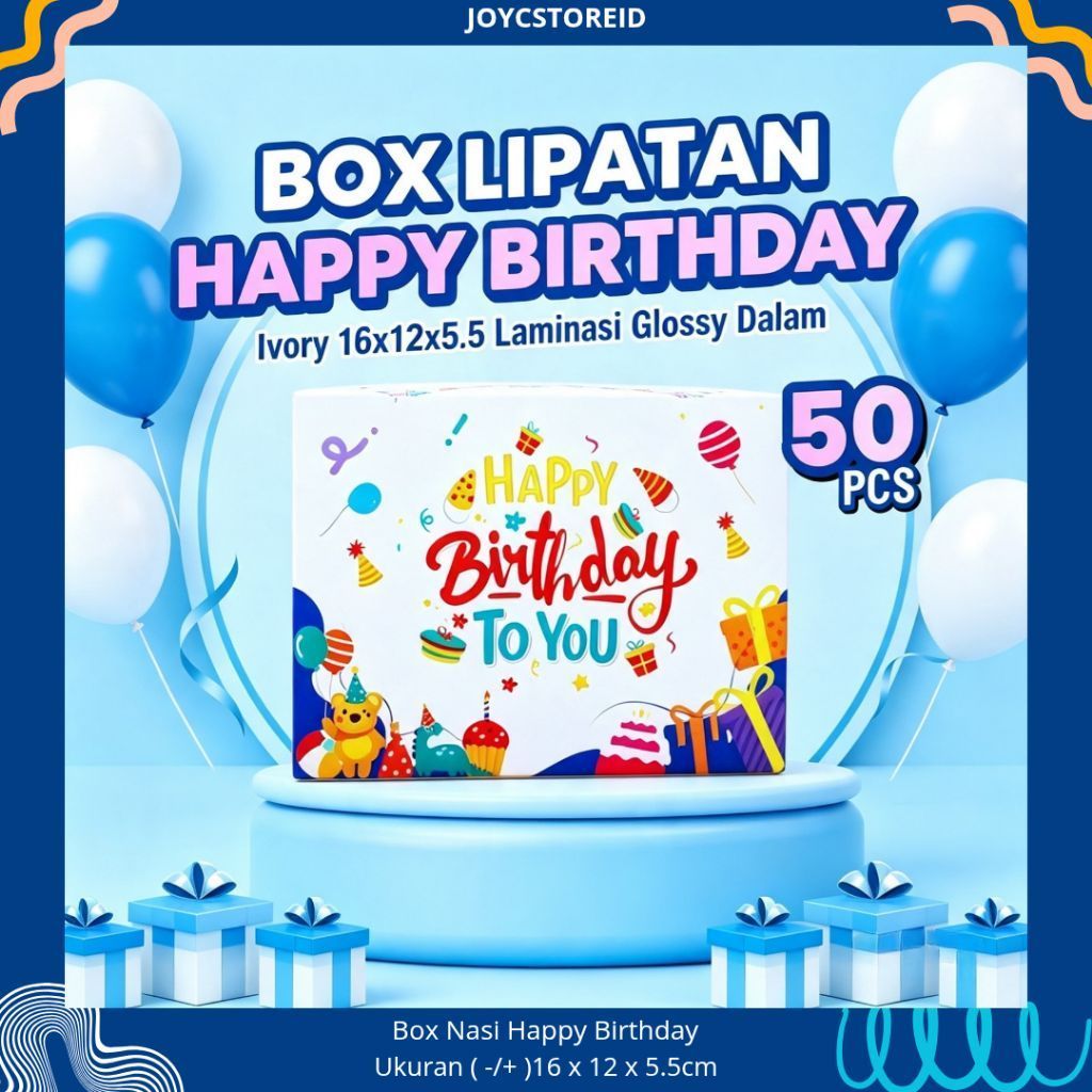 Box Nasi Happy Birthday  | Dus Nasi Ulang Tahun| Dus Nasi Ultah | Snack Box Ultah