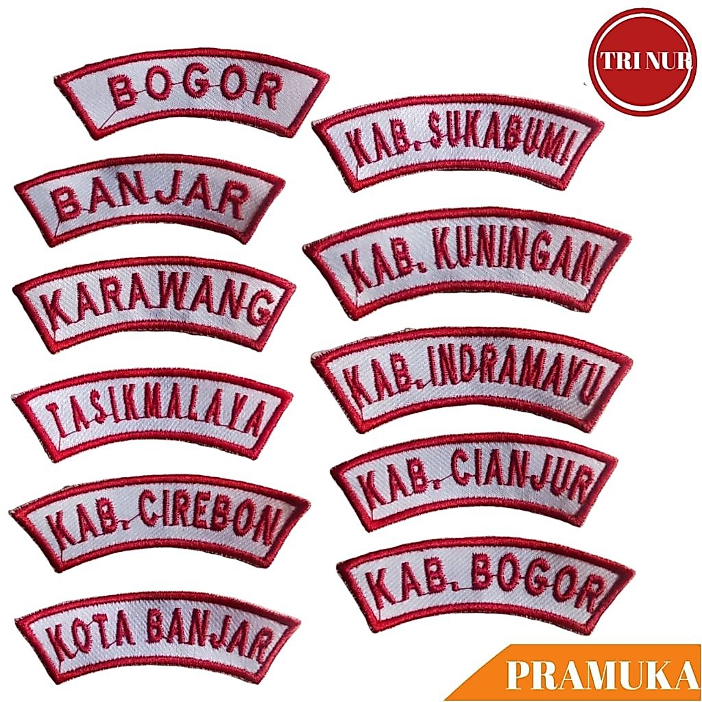 Bed Kwarcab Pramuka Jawa Barat Bordir / Bed Lokasi Kwarcab Pramuka Kwarda Jawa Barat / Badge Atribut