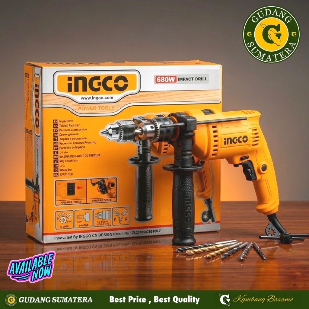 Mesin Bor / Mesin Bor Ingco 13 mm 680 Watt INGCO