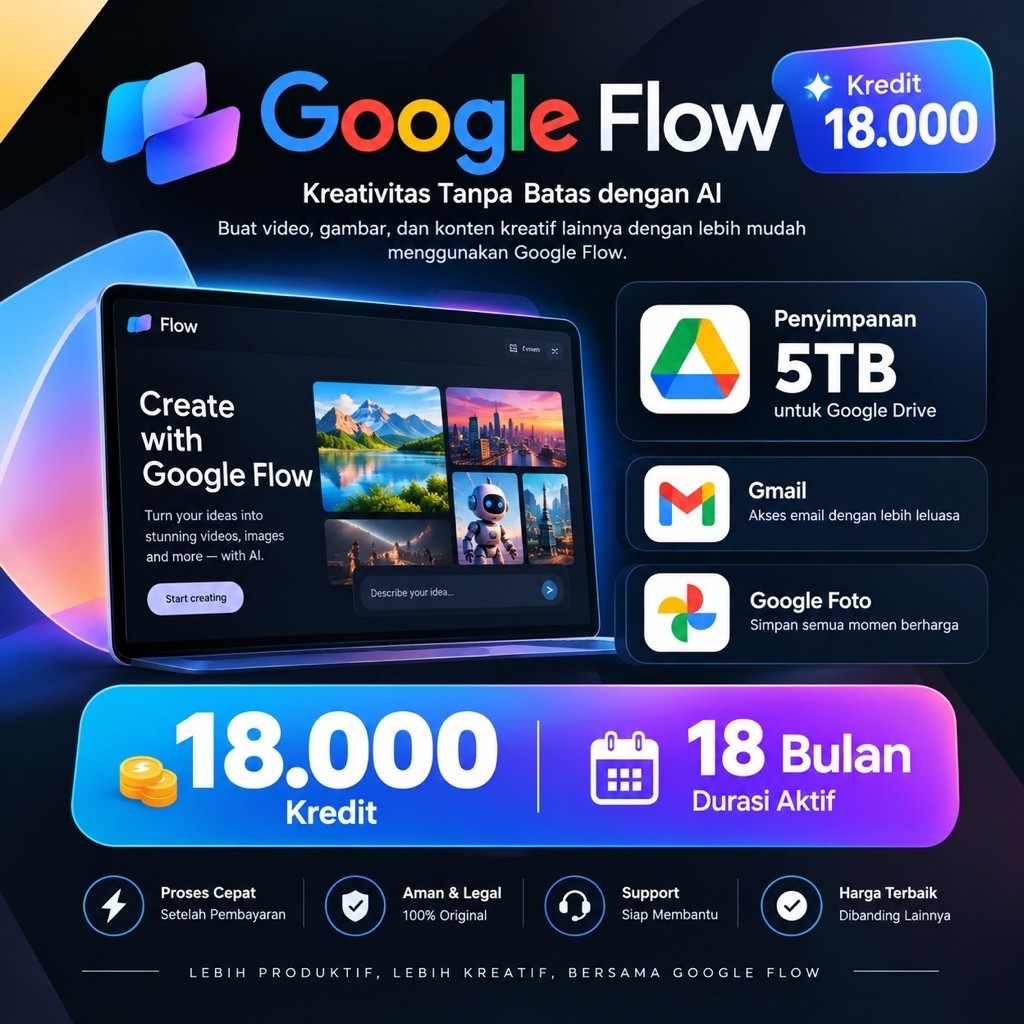 FLOW 18 BULAN GEMINI PRO VIDEO GENERATE