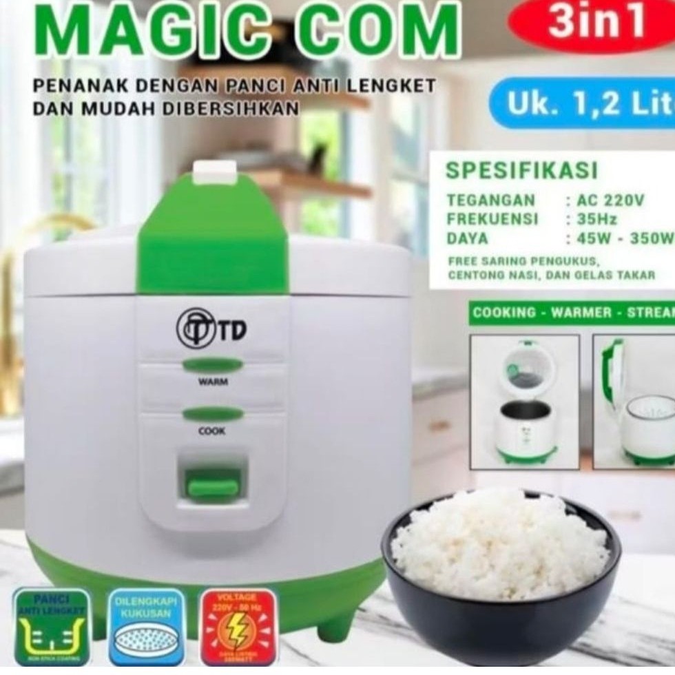TD MC 102 PL Magic Coom 1.2 Liter Penanak Nasi 3in1