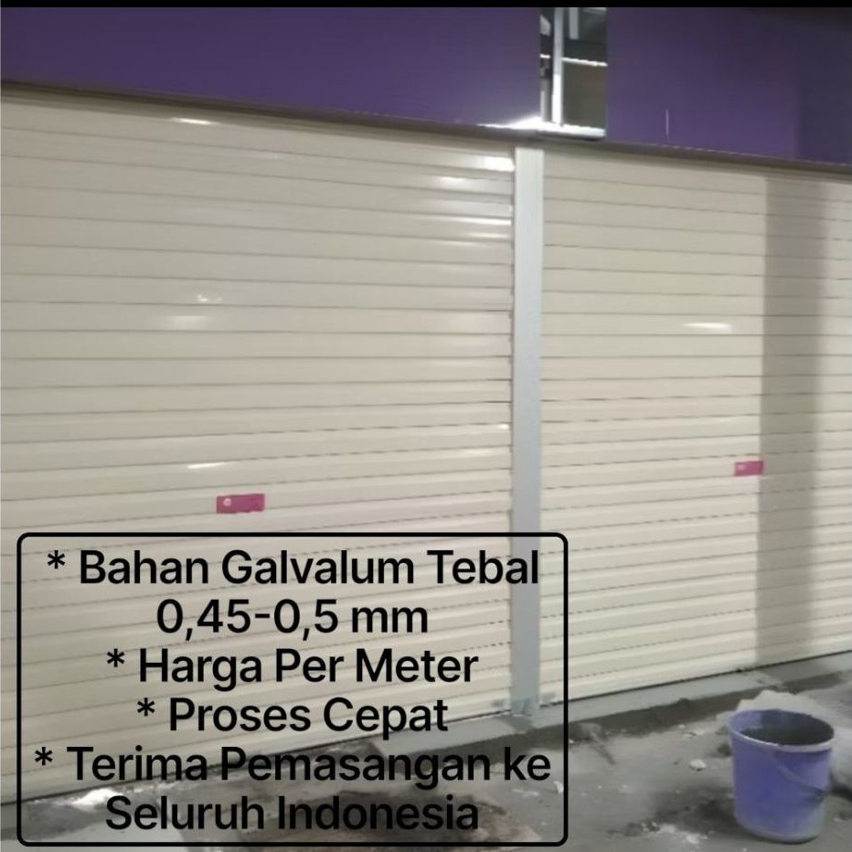 Rolling Door Per Meter | Pintu Rolling Door Galvalum One Sheet | Pintu Toko Garasi