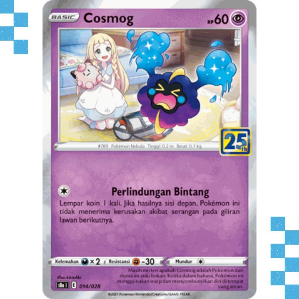 Kartu Pokemon Cosmog 014/028 Indonesia 25th Anniversary Collection [DAMAGE]
