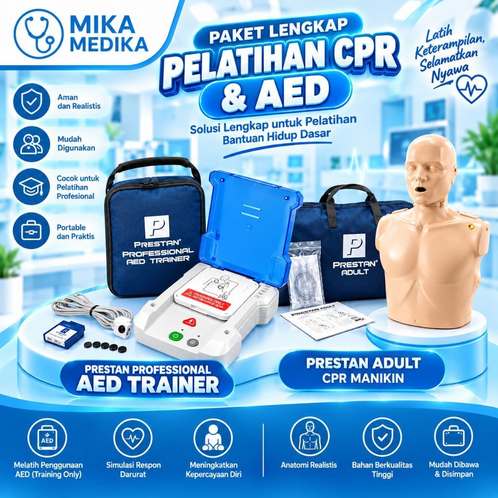 Prestan Professional AED Trainer & Adult CPR Manikin Paket Alat Pelatihan CPR dan AED