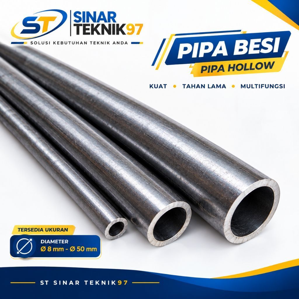 Pipa besi Od 8mm Id 6mm x 1meter | pipa besi