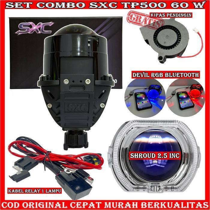 COMBO PAKET HEMAT BILED TP500 60 WATT BLUELENS ORIGINAL BILED SXC PAKETAN SET MOTOR MOBIL | BILED PR