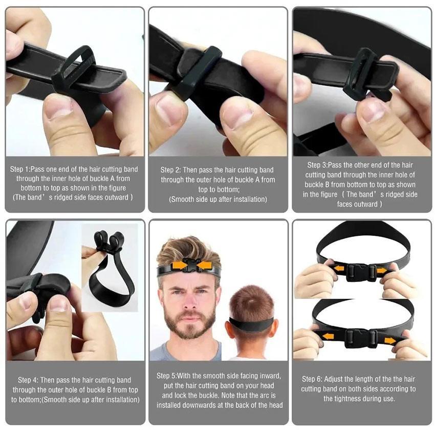 Alat Pita Rambut Silikon Pemotong Rambut Pria / Hair Trim Guide Dapat Disesuaikan Original