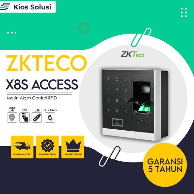 Mesin Akses Kontrol Sidik Jari dan RFID ZKTECO X8S | Fingerprint | Access Control | Proxi 125 Khz #G