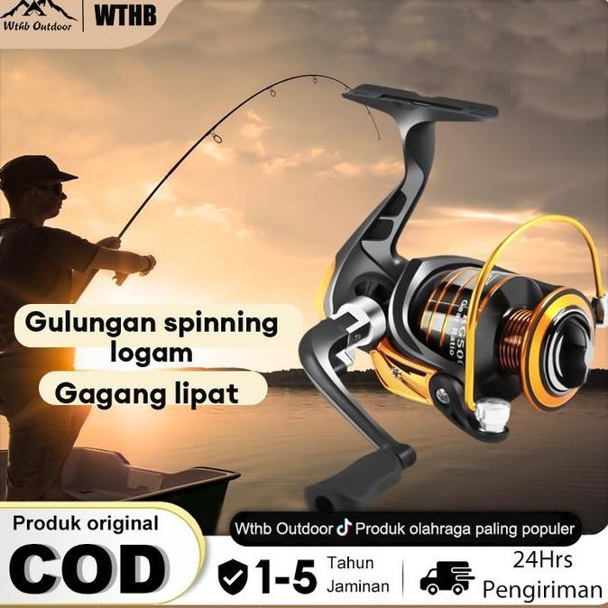 SHAN WTHBReel-Pancing 30Kg Laut Tarikan Pancing Metal Gulungan Pancing Paduan aluminium logam berkek