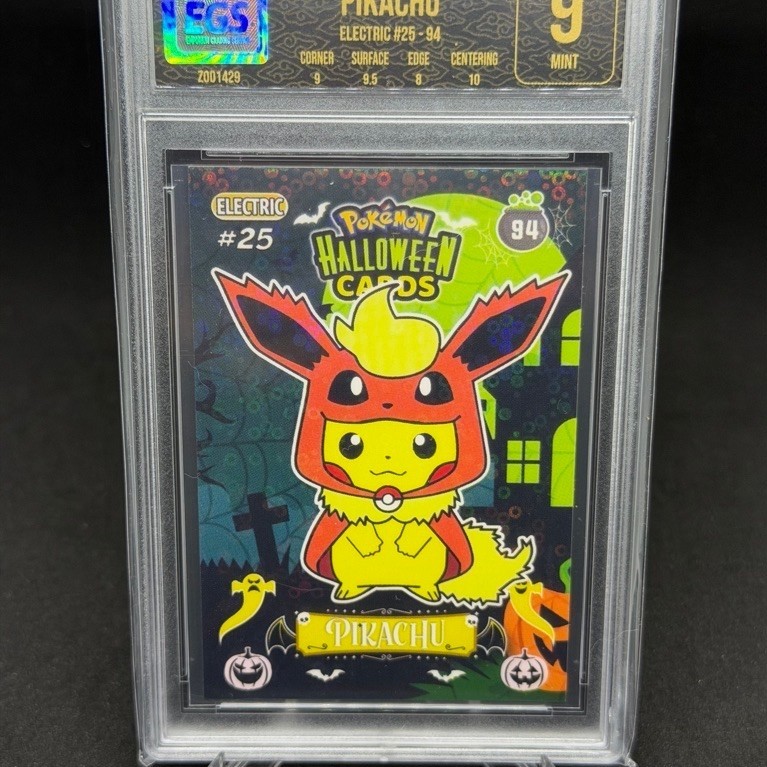 Pokemon pikachu flareon halloween card slab egs