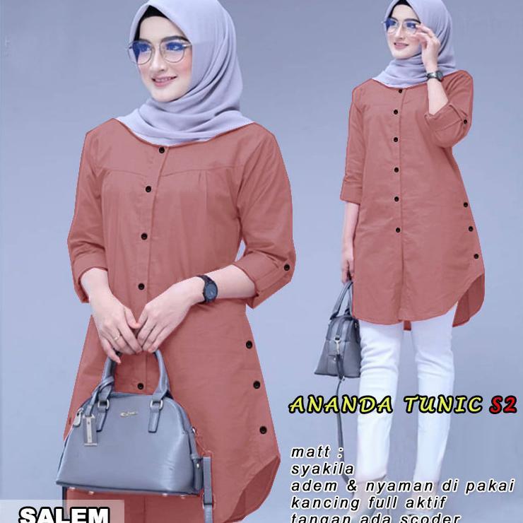 Diskon Ananda Tunik S2 - Logo Smile (Ls) - Ukuran M-3Xl - New Arrival