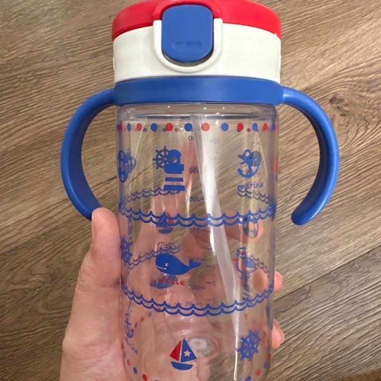 PRELOVED Botol Minum Richell 320ml Clear Straw Bottle Mug