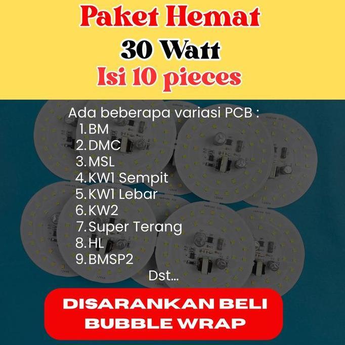Paket Hemat 30 Watt Pcb Ac Mata Led - Pcb Mata Lampu Led Ac Tanpa Driver 30W