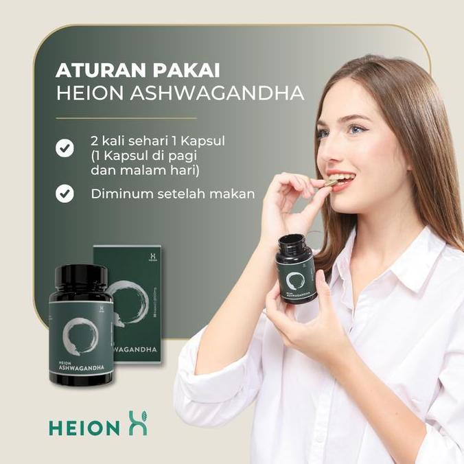 Heion Ashwagandha Extract 500mg BPOM Halal 30 & 60 Kapsul Official Store SPESIAL PAYDAY