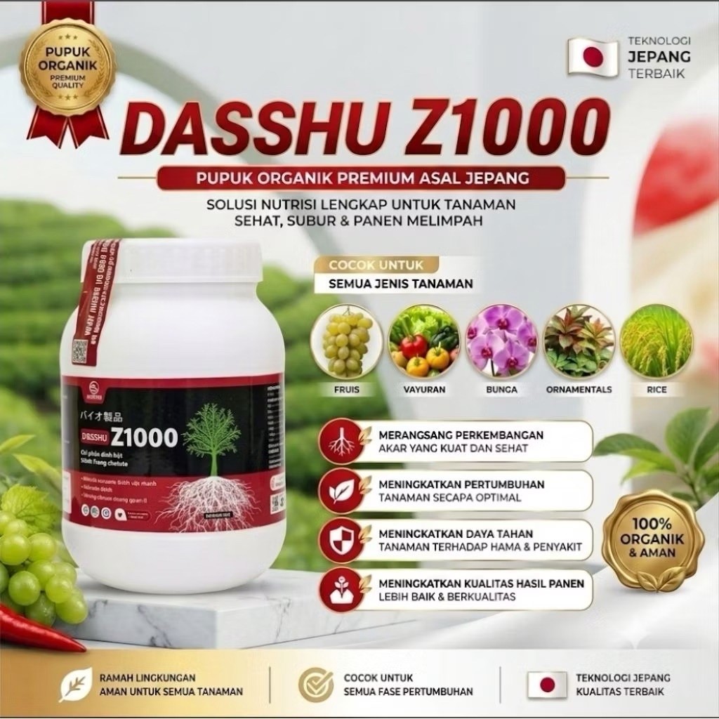 Pupuk Dasshu Z1000 - 1kg Pupuk Perangsang Akar Ramah Lingkungan