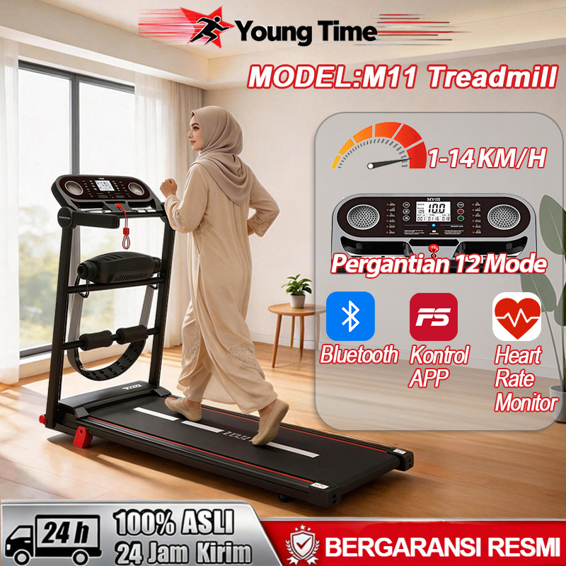 YT Treadmill Elektrik M11 1-10km/h Treadmill lipat treadmill portable alat olahraga di rumah