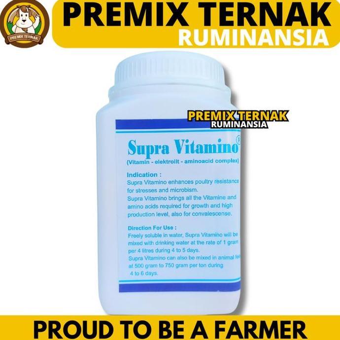 SUPRA VITAMINO 1KG - Multivitamin elektrolit untuk hewan ternak dan unggas vitamin dosis tinggi