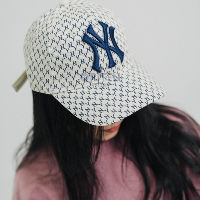 MLB Yankees Monogram Ball Cap White Original / Topi MLB Authentic