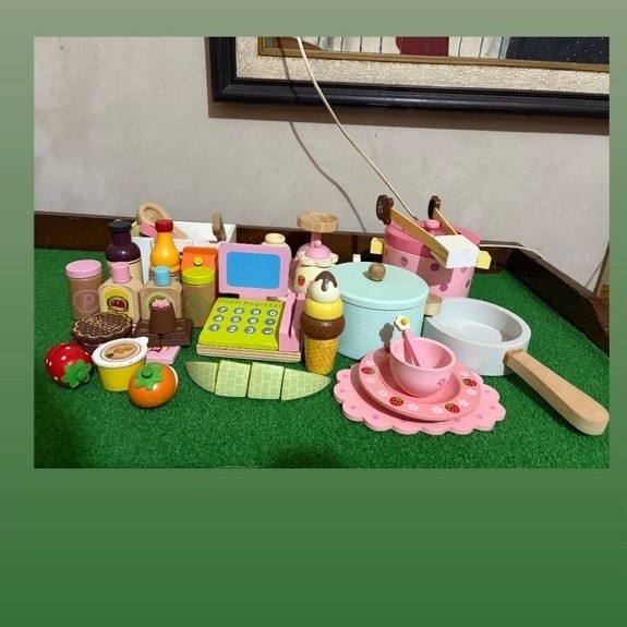 jual mainan masakan kayu anak preloved