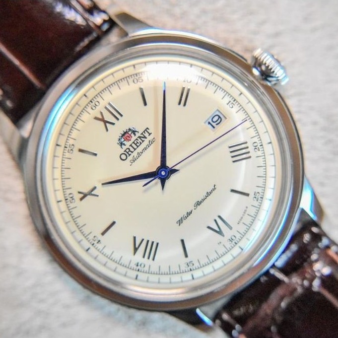 Dijual Orient Bambino FAC 00009N Automatic Watch Ivory Dial Leather