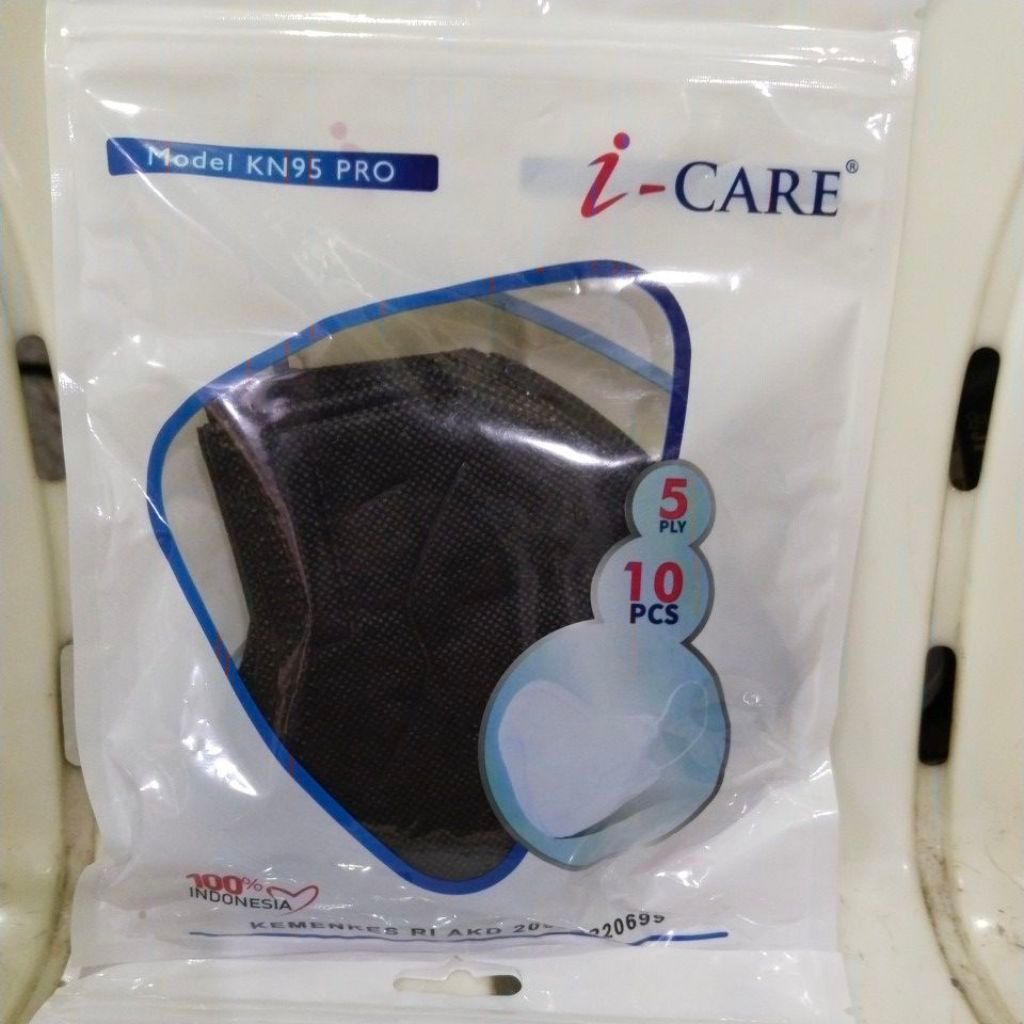 Masker I Care/Chasa KN95 Hitam 10 Pcs 5 Lapis