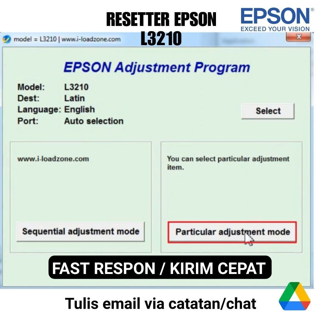 resetter epson L3210 bergaransi dan bonus video tutorial
