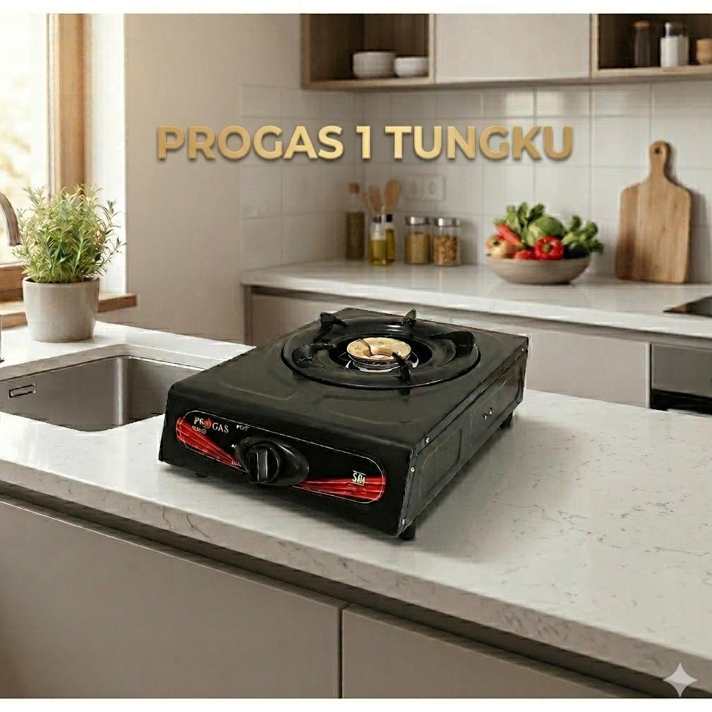Progas PG-169 Kompor Gas 1 Tungku Hitam - Progas