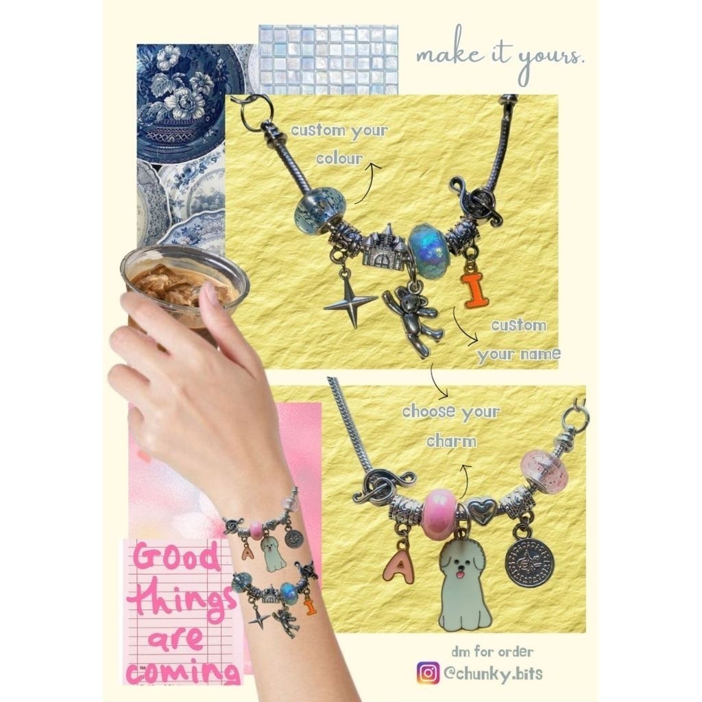 (CUSTOM CHARM HURUF DI NOTE) Pandora Bracelets / Gelang Pandora Make it Yours Series / Gelang Pandor