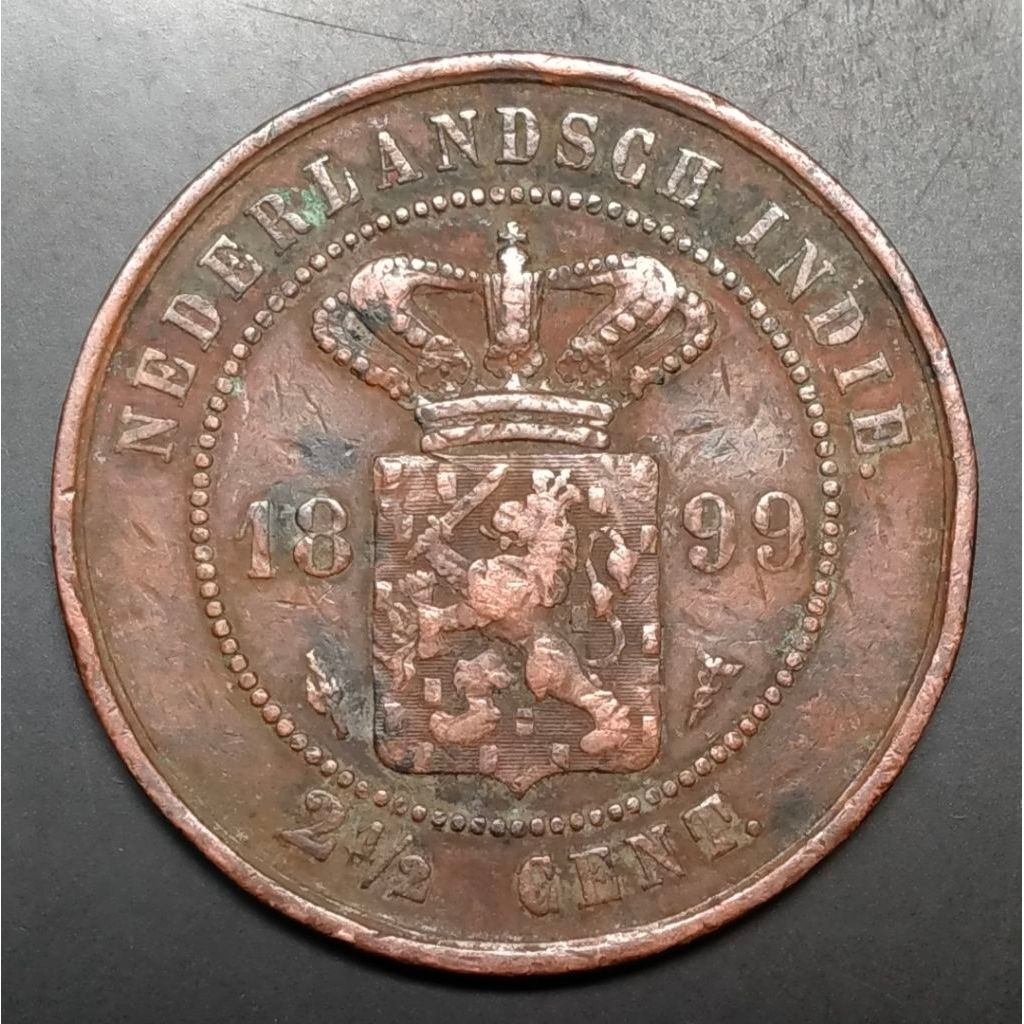 Koin Kuno Benggol 2,5 Cents 1899 ned indie zaman belanda