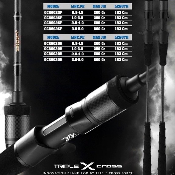 Joran Pancing Jigging Blood Gacor Triple X Cross