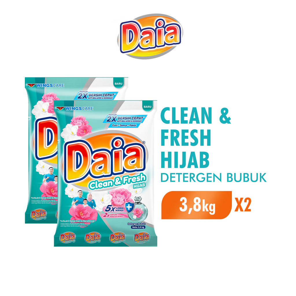 Daia Detergen Bubuk Clean & Fresh Hijab 3.8 kg x2