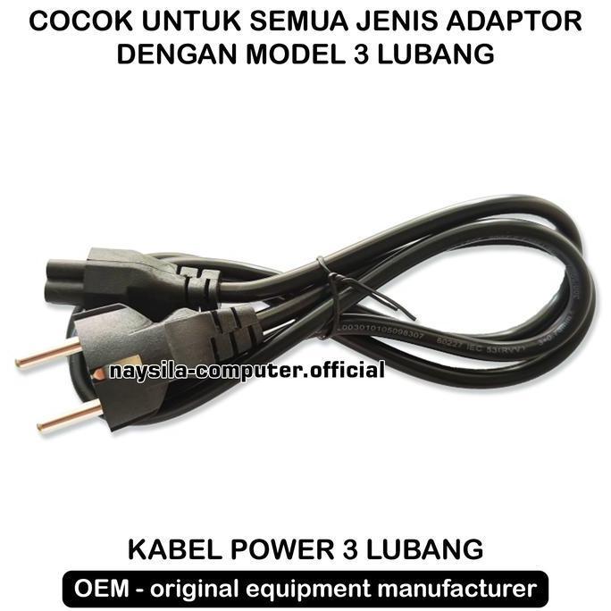 Jejex- Kabel Power Adaptor Laptop 3 Lubang - Kabel Power Laptop Kabel Adaptor