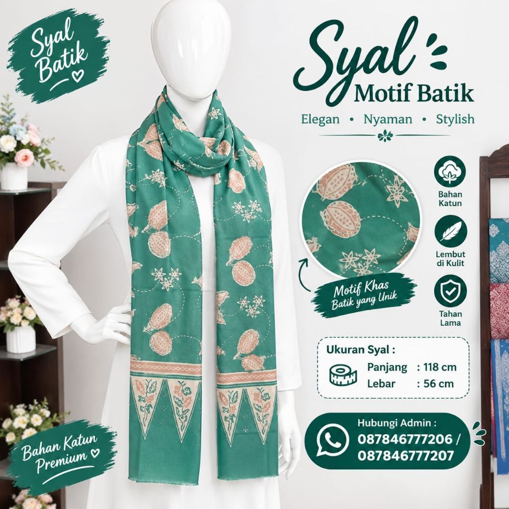 Syal Batik Kekinian | Syal Batik |syal katun